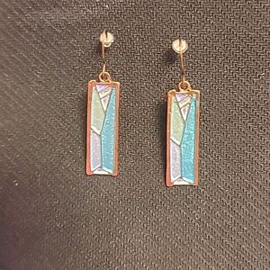 Dangling rectangle earrings (quality costume jewelry)
